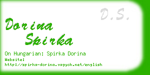 dorina spirka business card